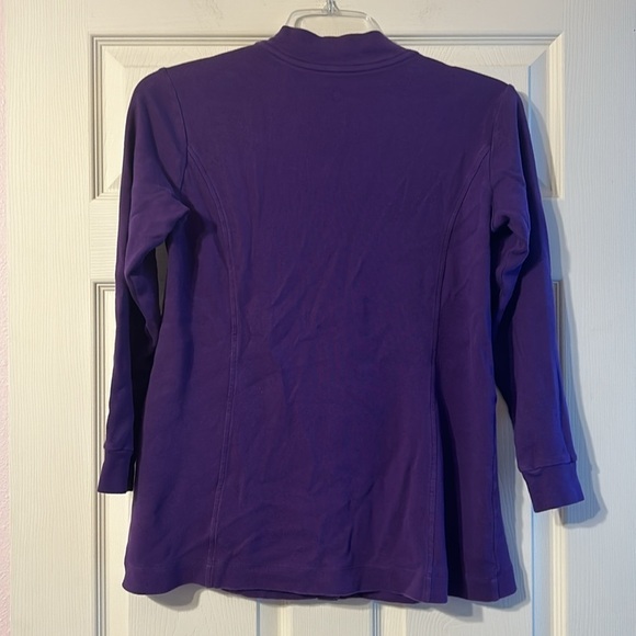 Isaac Mizrahi Live Essentials Purple Snap Up Lightweight Jacket Small - Picture 5 of 5